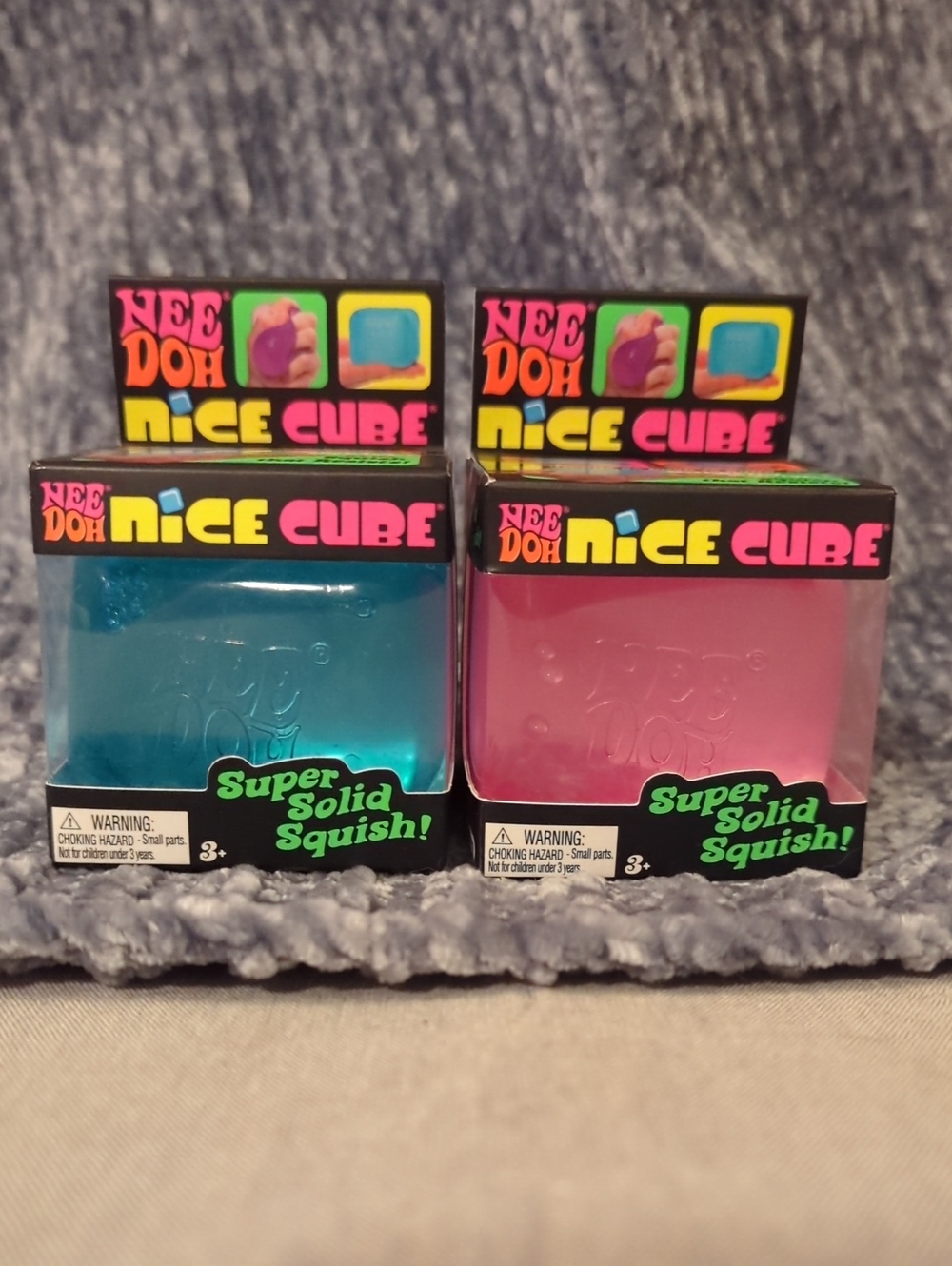 Needoh Nice Cubes, Blue + Pink. Authentic